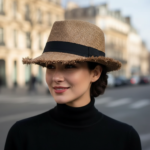 Chapeau de soleil en paille style cowboy – Image 6