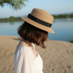 Canotier en paille élégant avec ruban