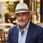 Chapeau Panama tressé avec ruban chevron noir et blanc – Image 9