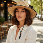 Chapeau de paille à large bord style surf et plage – Image 9
