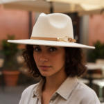 Chapeau fedora femme avec lanière et boucle dorée – Image 3