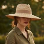 Chapeau de paille élégant à large bord