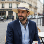 Chapeau Panama tressé avec ruban chevron noir et blanc – Image 6