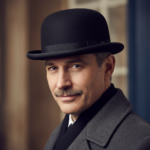 Chapeau melon noir vintage – élégance rétro pour homme