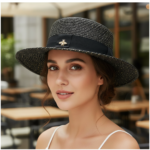 Chapeau canotier paille naturel ruban noir – Image 6