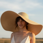 Chapeau de soleil extra-large à bords ondulés style glamour – Image 3