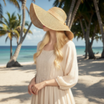 Chapeau de paille élégant à large bord – Image 7