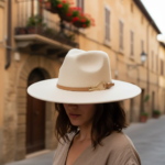 Chapeau fedora femme avec lanière et boucle dorée