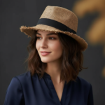 Chapeau de soleil en paille style cowboy – Image 7