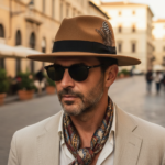 Chapeau fedora avec plume décorative