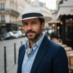 Chapeau panama classique blanc avec ruban noir – Image 4