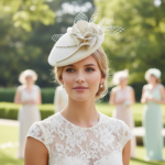 Chapeau de mariage élégant avec fleur et voile en filet