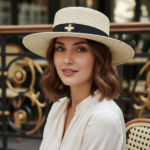 Chapeau canotier paille naturel ruban noir – Image 11