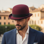 Chapeau melon classique noir en feutre – style rétro unisexe