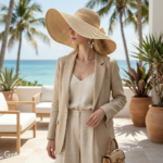 Chapeau de paille élégant à large bord – Image 10