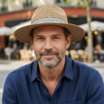 Chapeau Panama tressé avec ruban chevron noir et blanc – Image 11