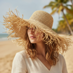 Chapeau de paille bohème à large bord effiloché – Image 7