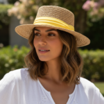 Chapeau Panama en paille avec ruban