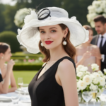 Chapeau de mariage femme élégant avec voile et fleurs en organza – Image 6