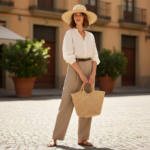 Chapeau de paille élégant à large bord – Image 21