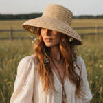 Chapeau de paille tressé style bohème – Image 9