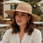 Chapeau de paille élégant à large bord – Image 23