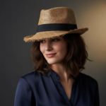 Chapeau de soleil en paille style cowboy – Image 5