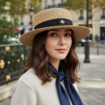 Chapeau canotier paille naturel ruban noir – Image 14