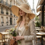 Chapeau de paille élégant à large bord – Image 11