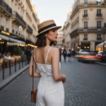 Canotier en paille élégant avec ruban – Image 9