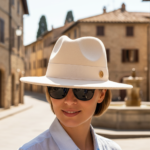 Chapeau fedora beige en feutre chic minimaliste et raffiné