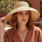 Chapeau de paille tressé style bohème