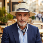 Chapeau Panama tressé avec ruban chevron noir et blanc – Image 8