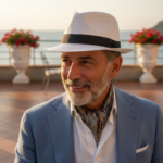 Chapeau panama classique blanc avec ruban noir – Image 4