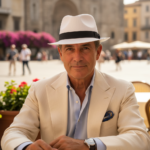 Chapeau panama classique blanc avec ruban noir – Image 3