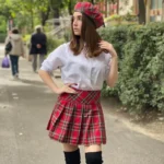 Béret à motif écossais en coton unisexe – Image 9