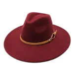 Chapeau fedora femme avec lanière camel et boucle dorée – Image 4