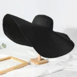 Chapeau de paille glamour XXL à large bord – Image 6