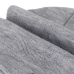 Bonnet long en maille unisexe avec étiquette en cuir – Image 9