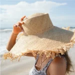 Chapeau de paille bohème à large bord effiloché – Image 6