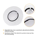 Chapeau en paille avec ruban clair allure estivale – Image 9