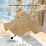 Chapeau de paille ondulé protection solaire – Image 6