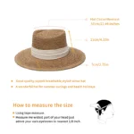 Chapeau en paille avec ruban clair allure estivale – Image 8