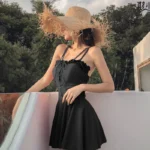 Chapeau de paille bohème à large bord effiloché – Image 2