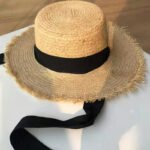 Chapeau de paille bohème en raphia – Image 8