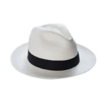 Chapeau panama classique blanc avec ruban noir