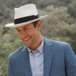 Chapeau panama classique blanc avec ruban noir – Image 3
