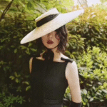 Chapeau de paille à large bord avec ruban – Image 2