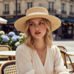 Chapeau canotier en paille tressée et ruban raffiné – Image 5