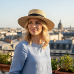 Chapeau canotier en paille tressée et ruban raffiné – Image 13